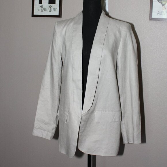 Catherine Malandrino Jackets & Blazers - Catherine Malandrino Women's Open Front Shawl Collar Linen Blazer Size 8 NWT